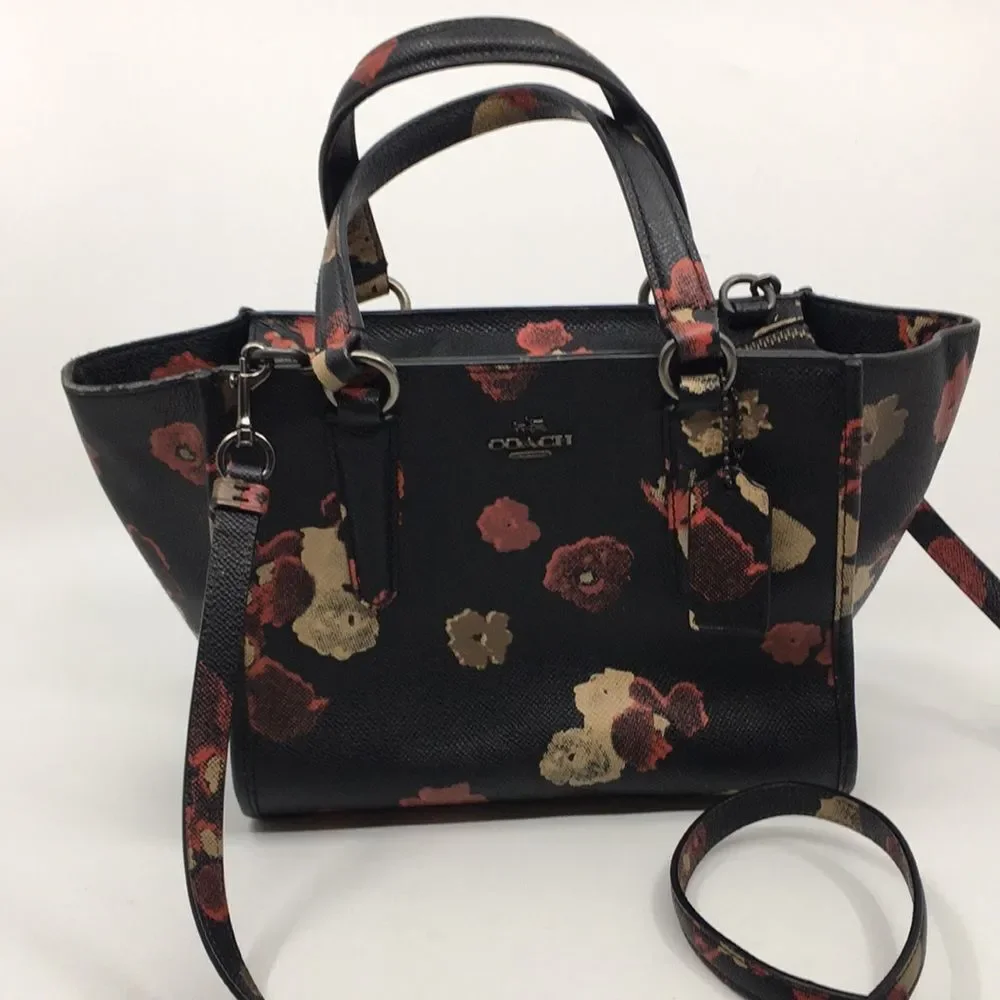 Coach Crosby Mini Carryall Satchel Floral Print Coated Canvas 33856